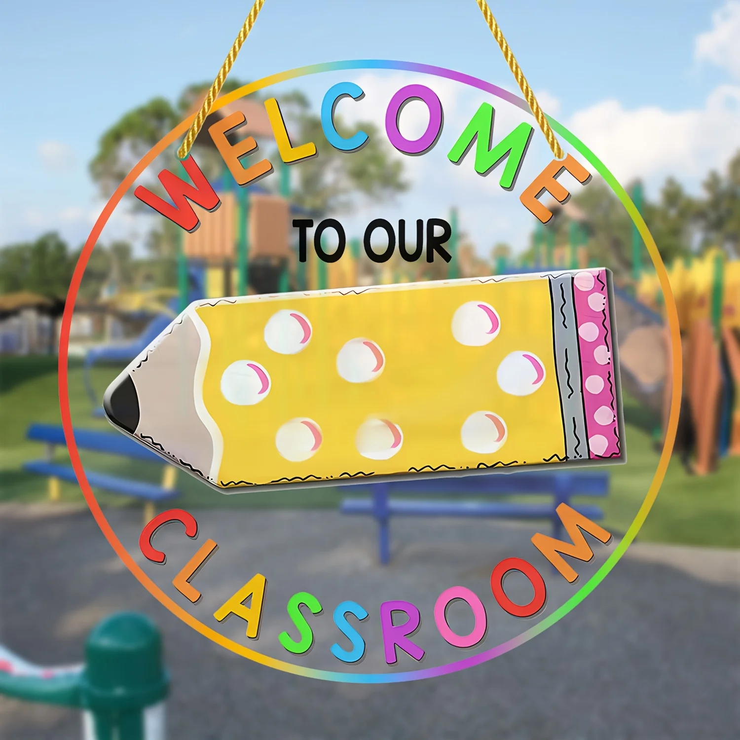 Welcome Classroom Door Sign Suncatcher,Round Acrylic Hanging Rainbow Maker,Windows,Classroom,Campus,Teacher Gift,home,Birthday