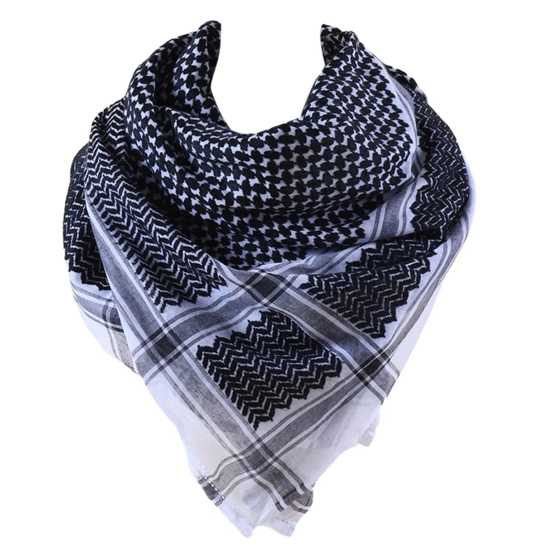 Breathable Arab Scarf Man Keffiyeh Middle East Kerchief for Outdoor Adventures