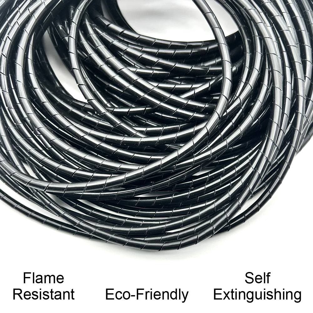 black PE spiral casing 4/6/8/10/12/14/16/18/20/25/30mm Acid and alkali resistant/insulated/sewage drainage pipeline