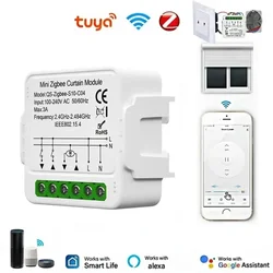 Tuya-Motor Elétrico De Cortina, Módulo De Automação, Interruptor De Persianas, Obturador De Rolo Conectado, Wi-Fi, Zigbee, Trabalhar Com Alexa, Google Home