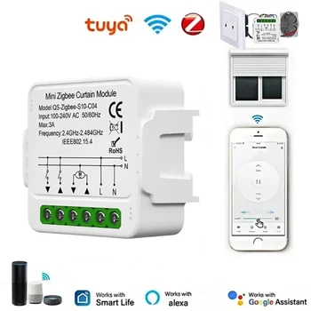 Tuya WiFi/Zigbee カーテン自動化モジュール ブラインド スイッチ接続ローラー シャッター電動モーター Alexa Google Home と連携