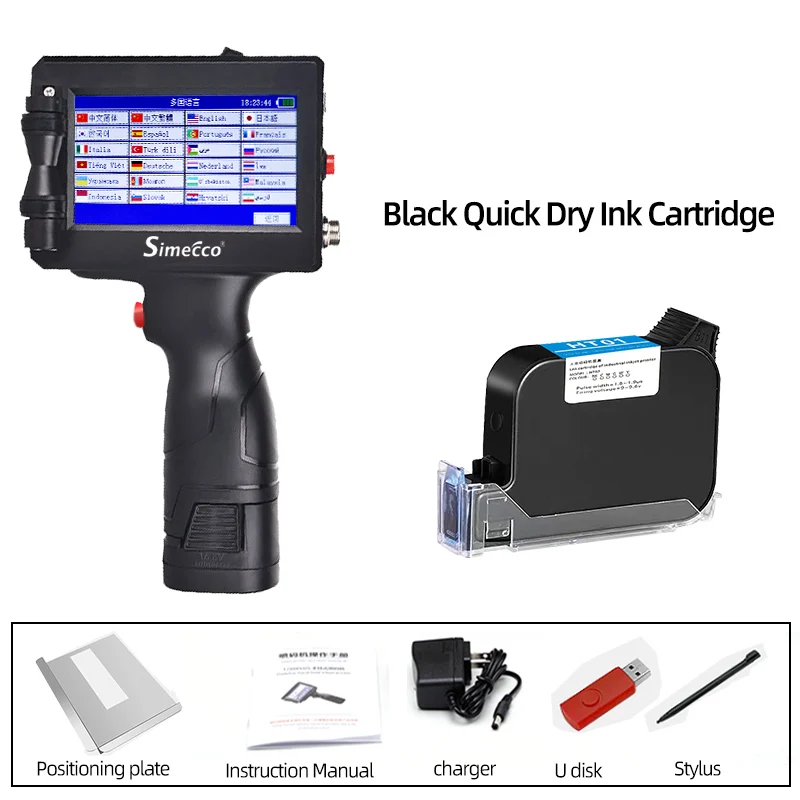 LA60 Supporting handheld inkjet printers in multiple languages 12.7mm QR code barcode printing production date tubular leather