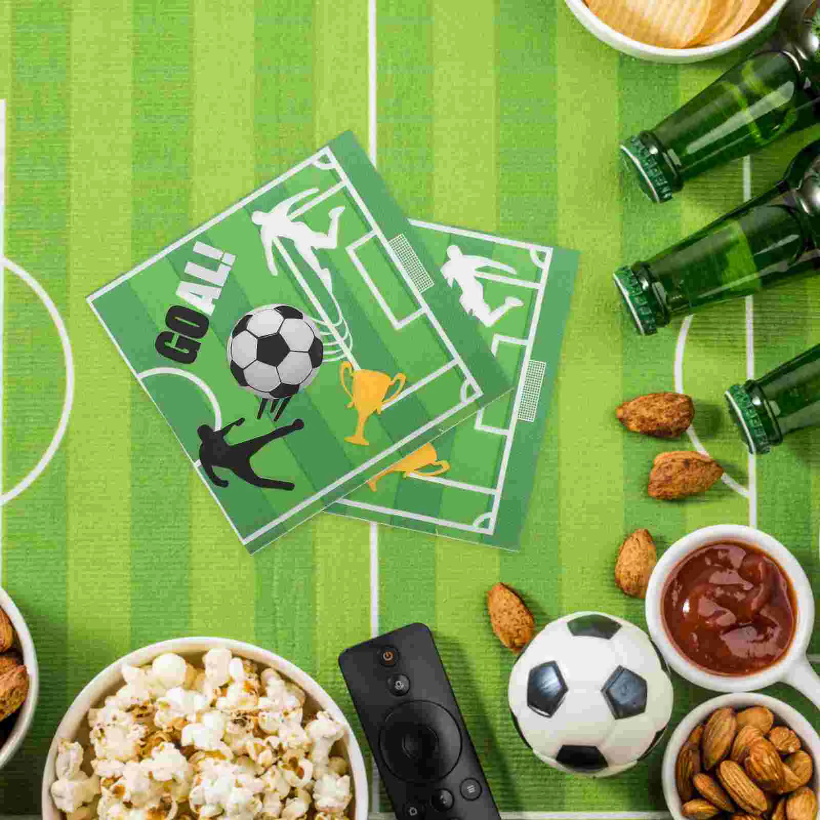 Servilletas con estampado de fútbol para fiestas, mesa de comedor, suministros para fiesta de cumpleaños, decoraciones, cena de papel, 20 Uds.