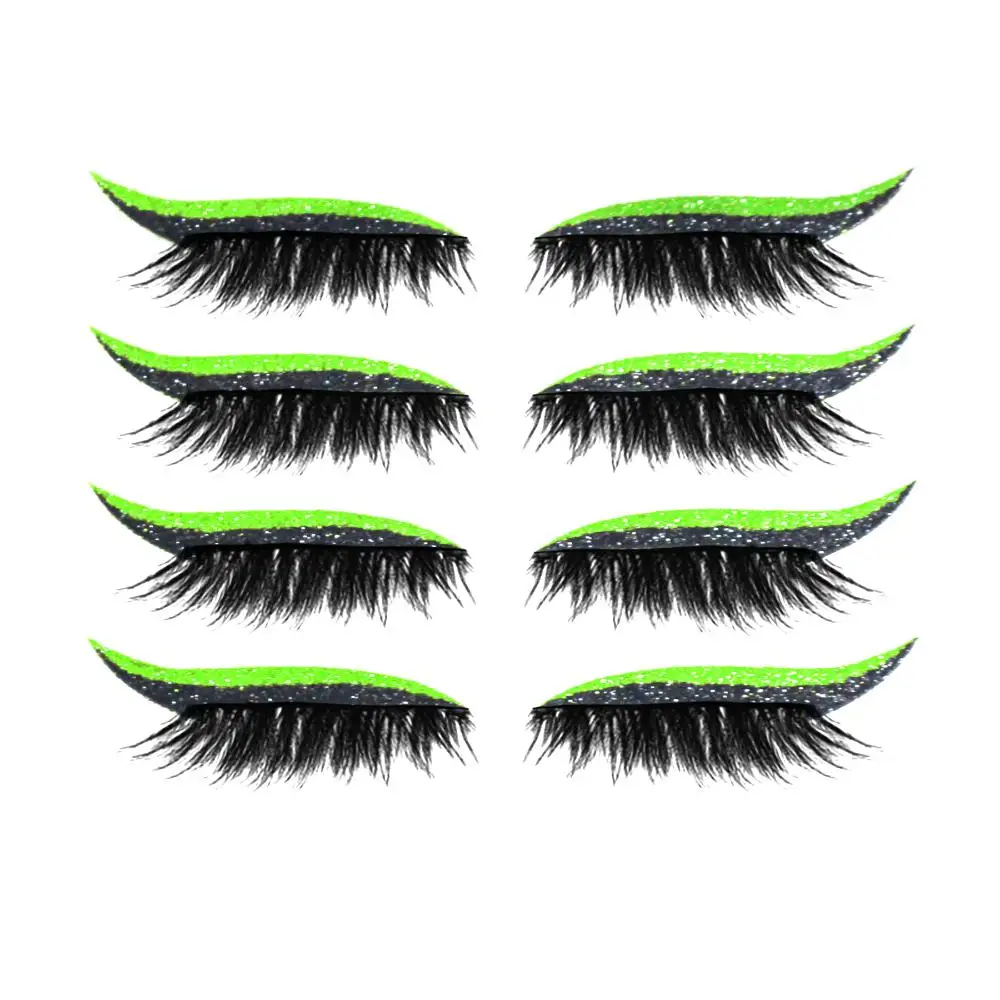 2 In 1 Eyeliner Eyelashes Set Self Adhesive Eyeliner Eyeliner Sticker with Eyelashes Reusable Eyeliner and False Eyelashes