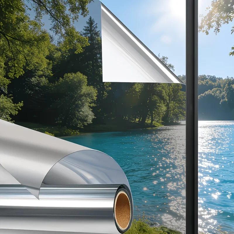 RV Mirror Privacy Window Film Sun Block Heat Control UV Protection Shatterproof Static Cling Removable for Camper Home Glass