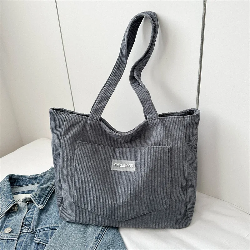 

Женская вельветовая сумка через плечо, повседневная модная сумка большой вместимости для выходных, кошельки и сумки, дизайнерская сумка