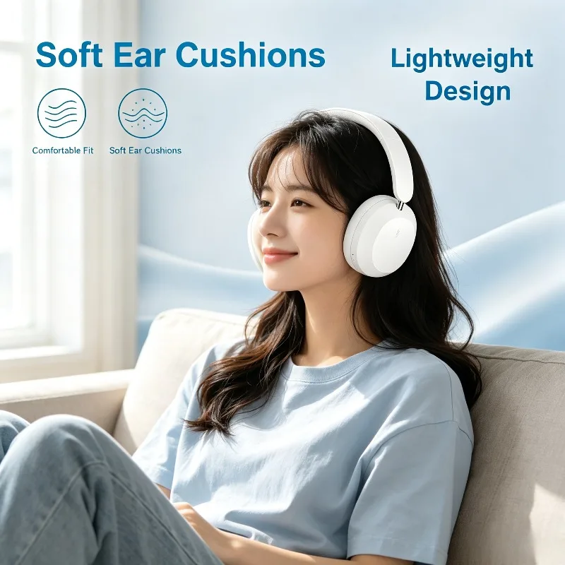 OYATEC OY-436 Cuffie wireless over-ear Bluetooth 5.4, pieghevoli, con microfono stereo Hi-Fi da 40 mm, riduzione del rumore HD, cuscinetti auricolari