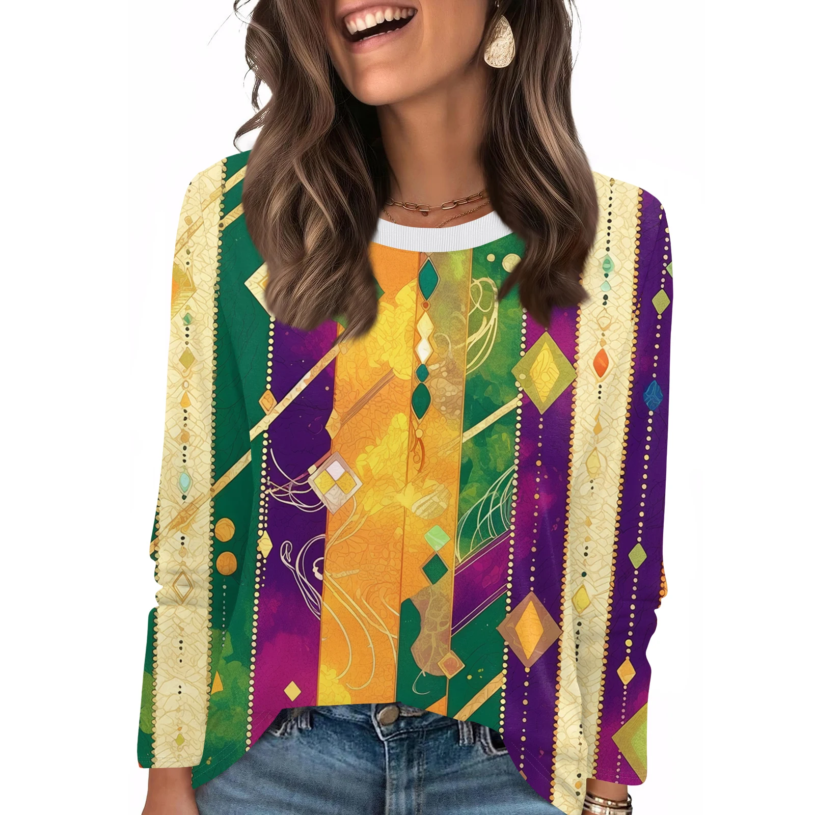 Uniformes d'infirmière de carnaval haut pour femme T-Shirt imprimé mignon amusant col rond mode pull décontracté col rond haut décontracté basique ample