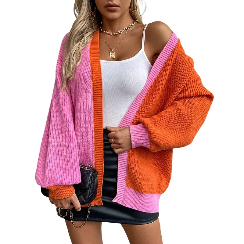 Cross-border matching sweater women's autumn and winter new casual loose long-sleeved knitted cardigan jacket women's clothing
