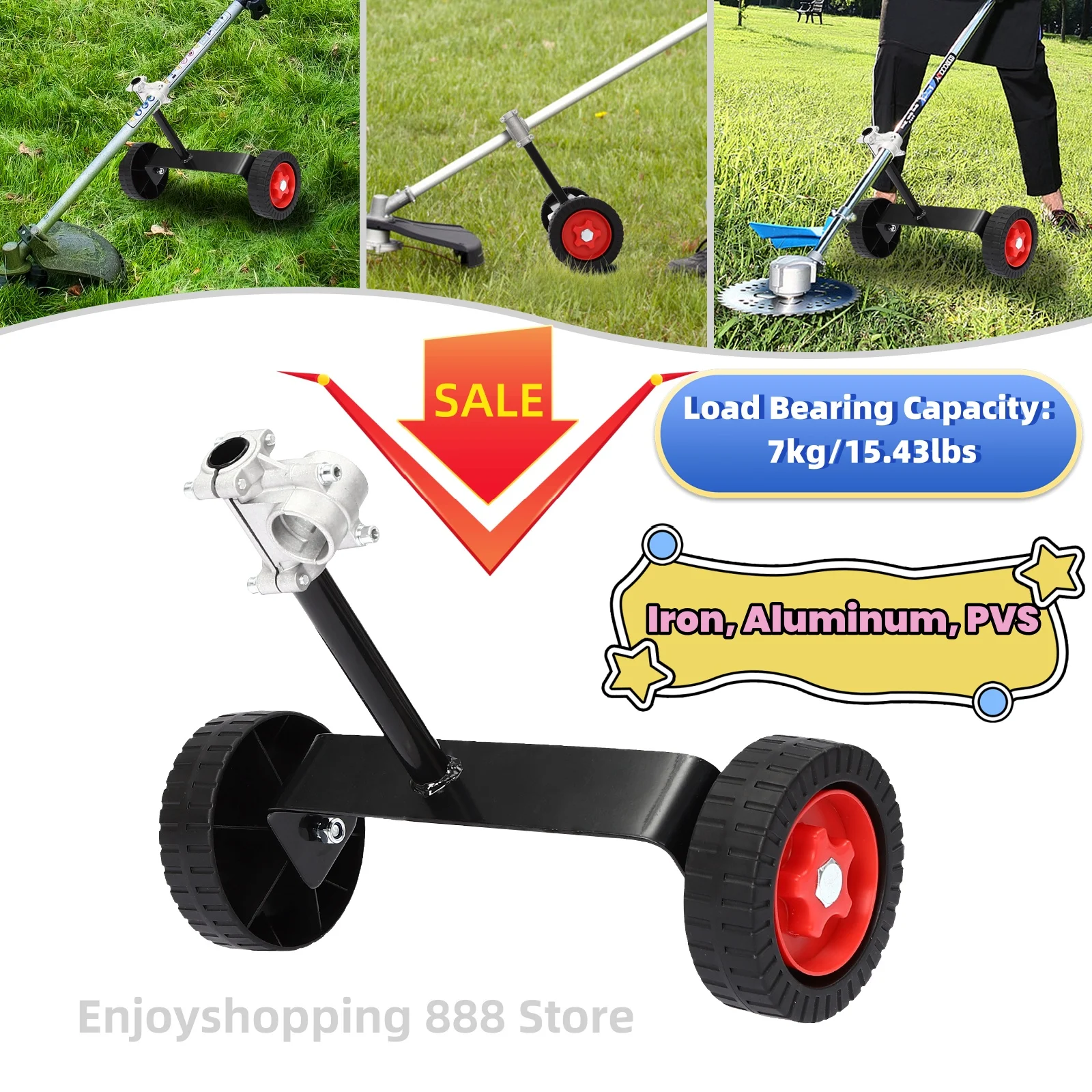 

Universal Lawn Mower Support Wheel Weed Trimmer Auxiliary Wheels Garden Portable Side Hanging Electric Maintenanc