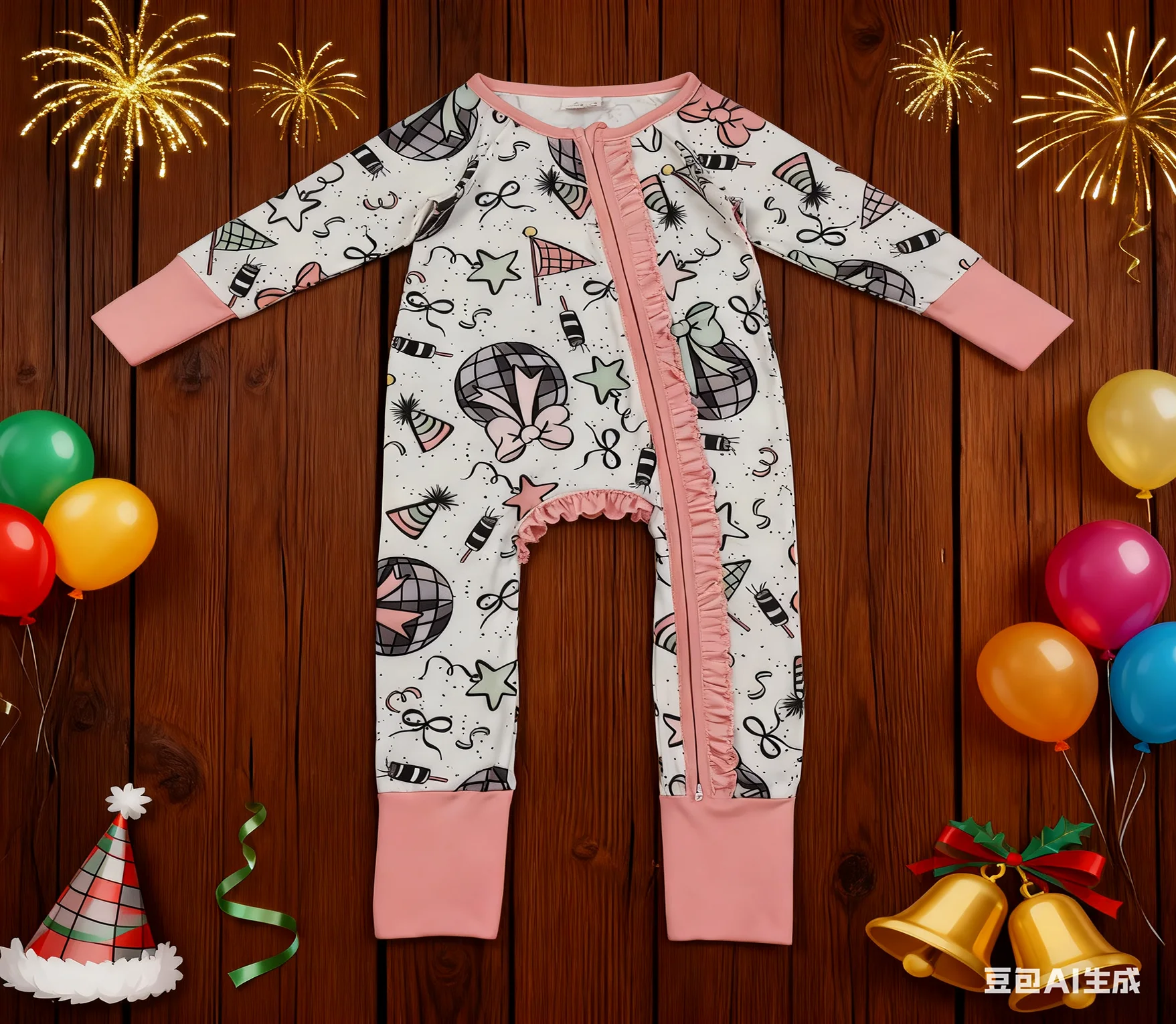 

Z1021-03 LR2571 Детский комбинезон с пузырьками, детский цельный комбинезон для новорожденных, новогодняя одежда для малышей