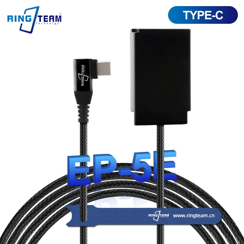 

New Braided Cable TYPE-C USBC PD Right Angled EP-5E EP5E DC Coupler EN-EL22 EN EL22 Dummy Battery For Nikon 1 J4 S2 1J4 1S2