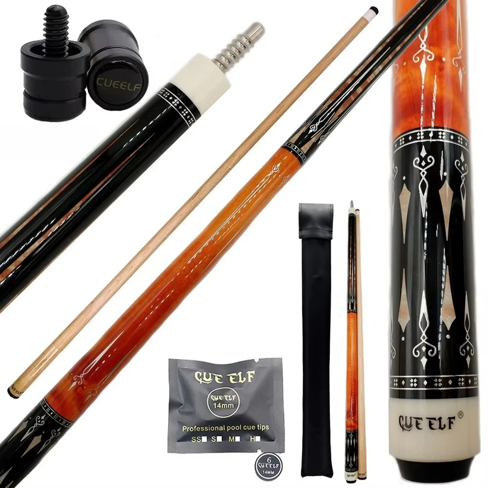 Hot Selling Billiard Pool Cue High Grade Sticker Cue 58 Inches Hard Maple Shaft Radial Joint 1/2 Split Cue