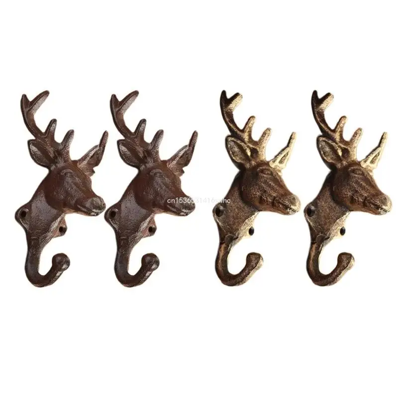 

Dropship Practical Deer Head Sturdy Iron Hook Set of 2 Pieces for Versatile Wall Hanging Decoration Home or Office Supplies