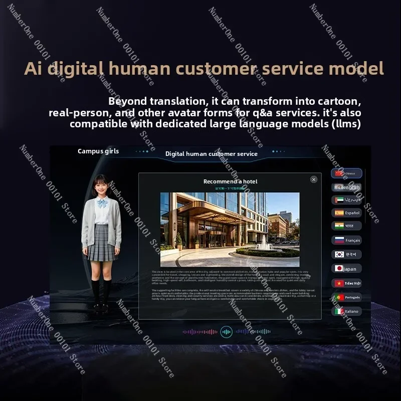 AI Simultaneous Translation Device Dual Screen for Business and Travel