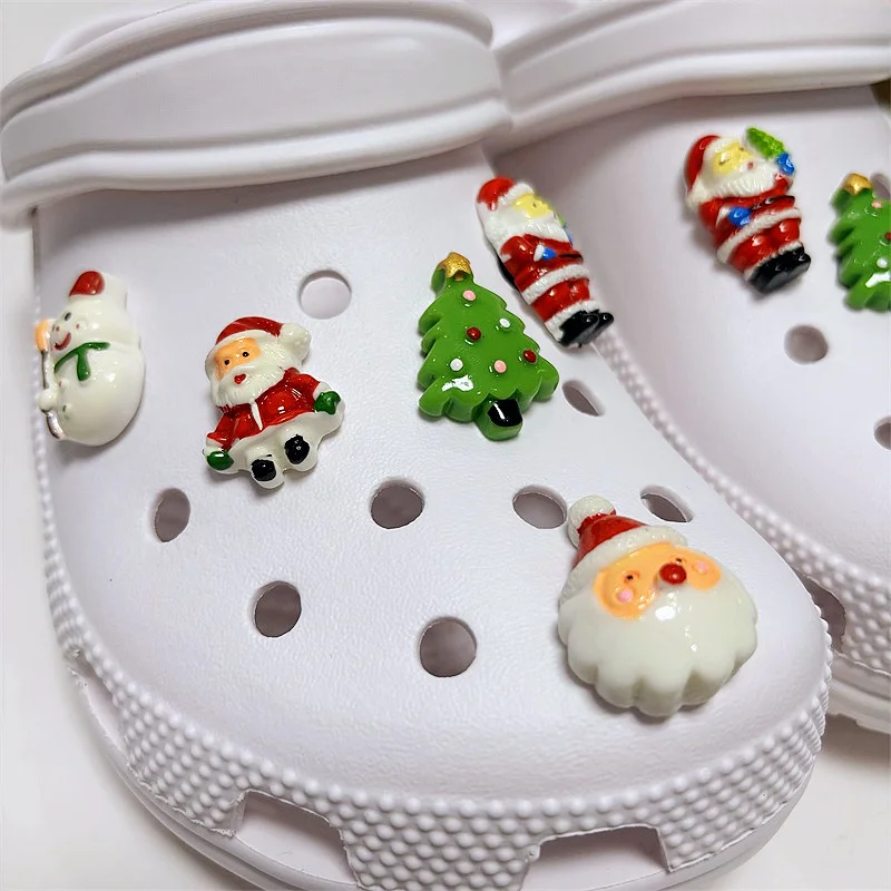 New Santa Claus Christmas Tree Snowman Shoe Charms Shoe Decoration Charms Bracelet Wristband Accessories Xmas Party Gifts