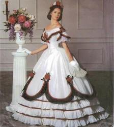 1860s Civil War Wedding Dress Women Girl Princess Victorian White Evening Ball Gown Sissi Dress Costume Custom Made