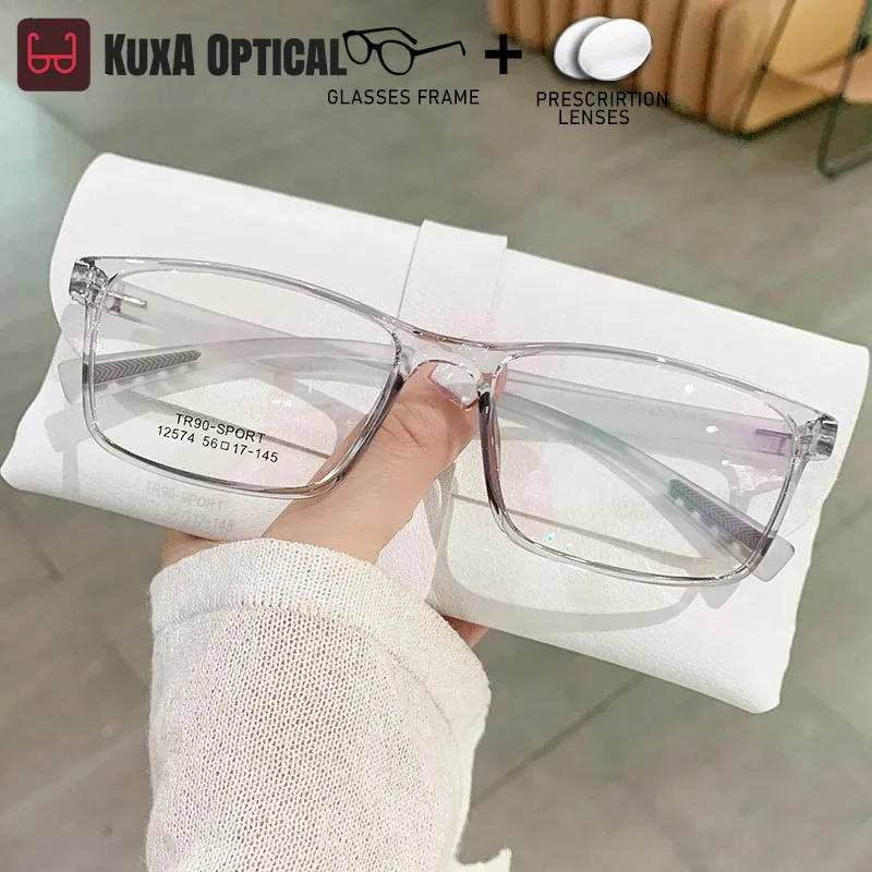 

KUXA TR90 Glasses Frame Custom Prescription Glasses Aspherical Myopia Hyperopia Progressive Lenses UV Anti Blue Light Optical Ey