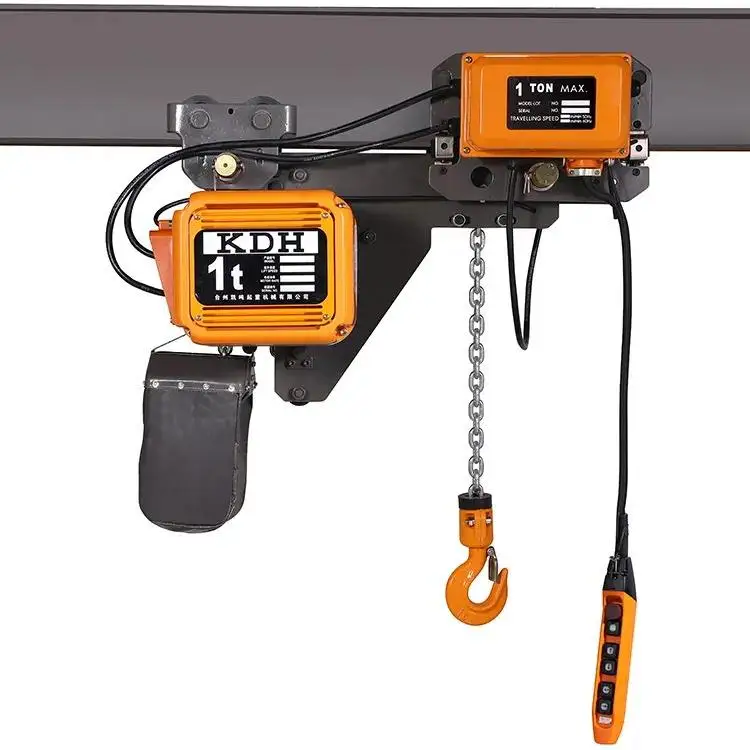 2 Ton Orange Portable Low Headroom Electric Chain Hoist Crane