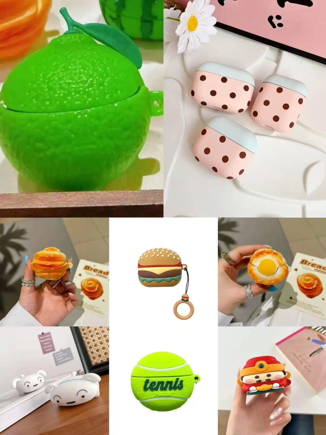 For Huawei FreeClip 2S Bread Glitter Seashell Full Protective Cover With Bead Chain Hook for Huawei FreeClip/FreeClip 2 case