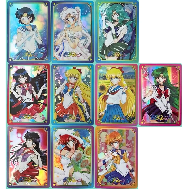 Sailor Moon collectible cards games for boys toys table games birthday gifts DIY anime Makomo Sailor Moon premium flash cards