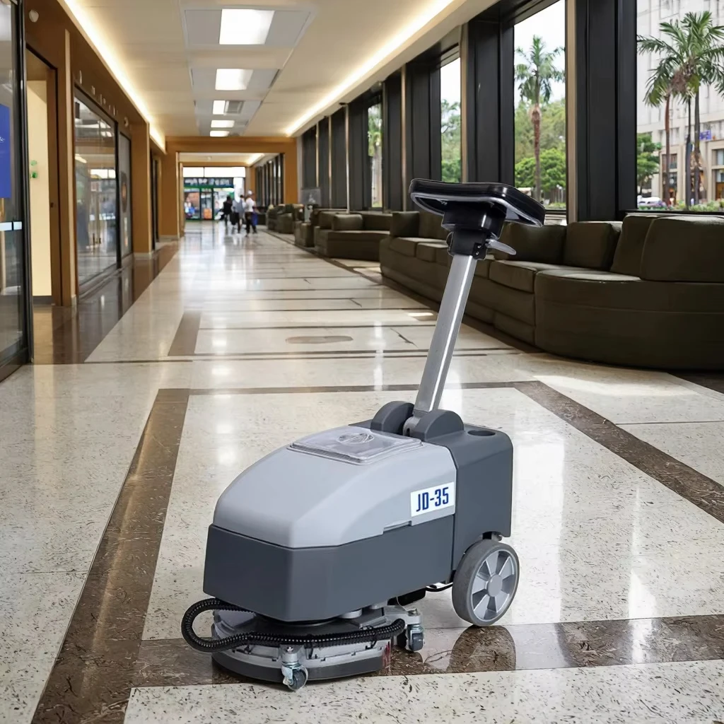 Hand Push Mini Walk Back Compact Floor Scrubber