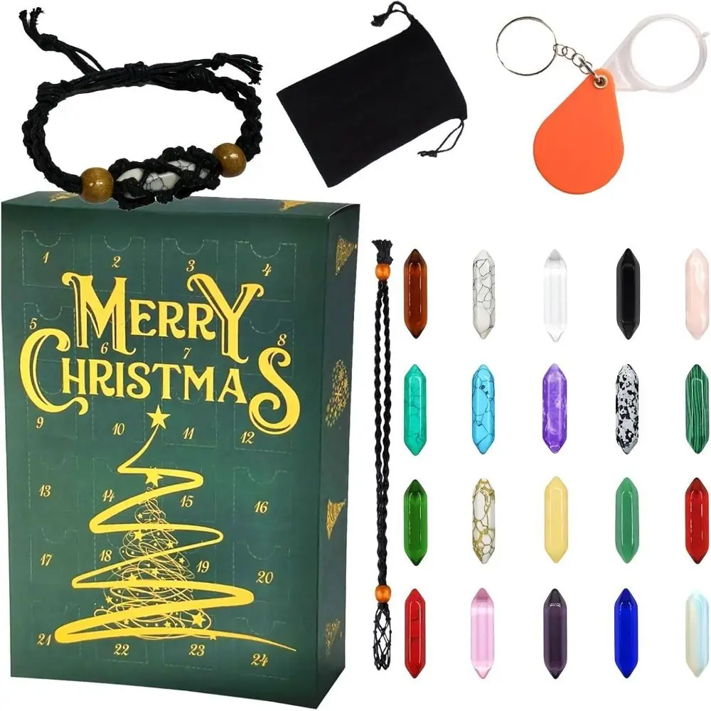 Christmas Countdown Calendar Crystals Advent Calendar with Chakras Healing Stone Rock Natural Stone Christmas Advent Calendar