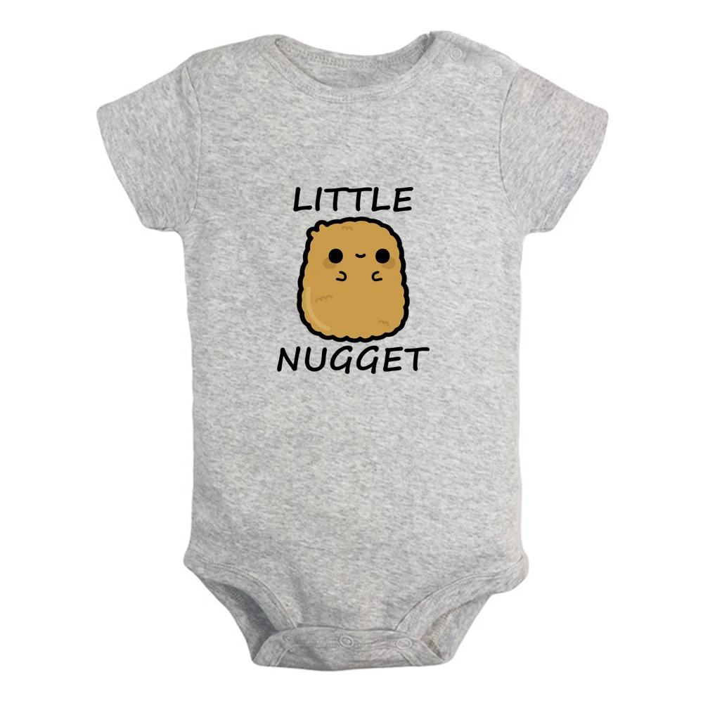 iDzn NEW Little Nugget Cute Baby Rompers Baby Boys Girls Fun Print Bodysuit Infant Short Sleeves Jumpsuit Kids Soft Clothes