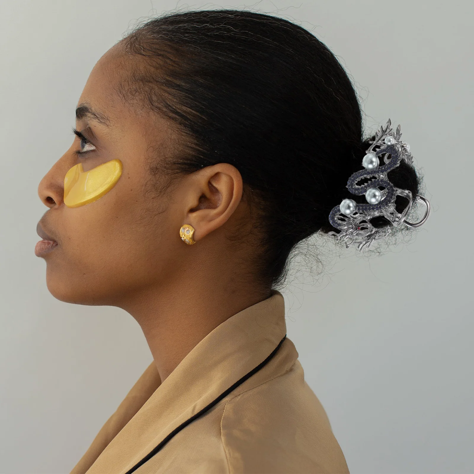 

2Pcs Dragon Hair Claw Clips Metal Chinese Style Elegant Updo Hair Accessories Strong Grip Half-Up Hairstyling for Women