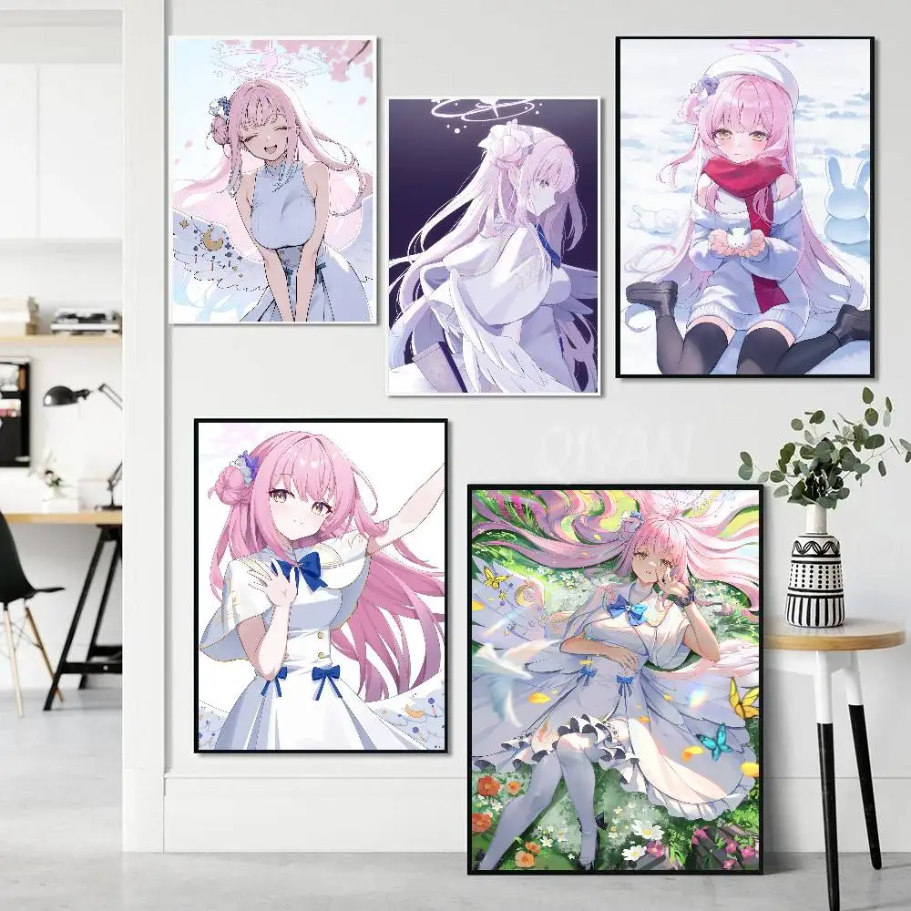 Misono Mika Anime B-blue Archive Art Sticky Wall Waterproof Home Living Room Bedroom Bar Aesthetic Decoration