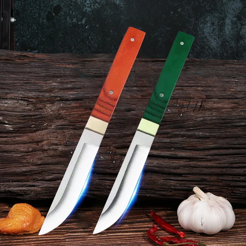 Mongolian Knife Boning Cutting Meat Fruit Steak Knives Kitchen Tool High Hardness Stainless Steel Sharp Slicing Barbecue Knife