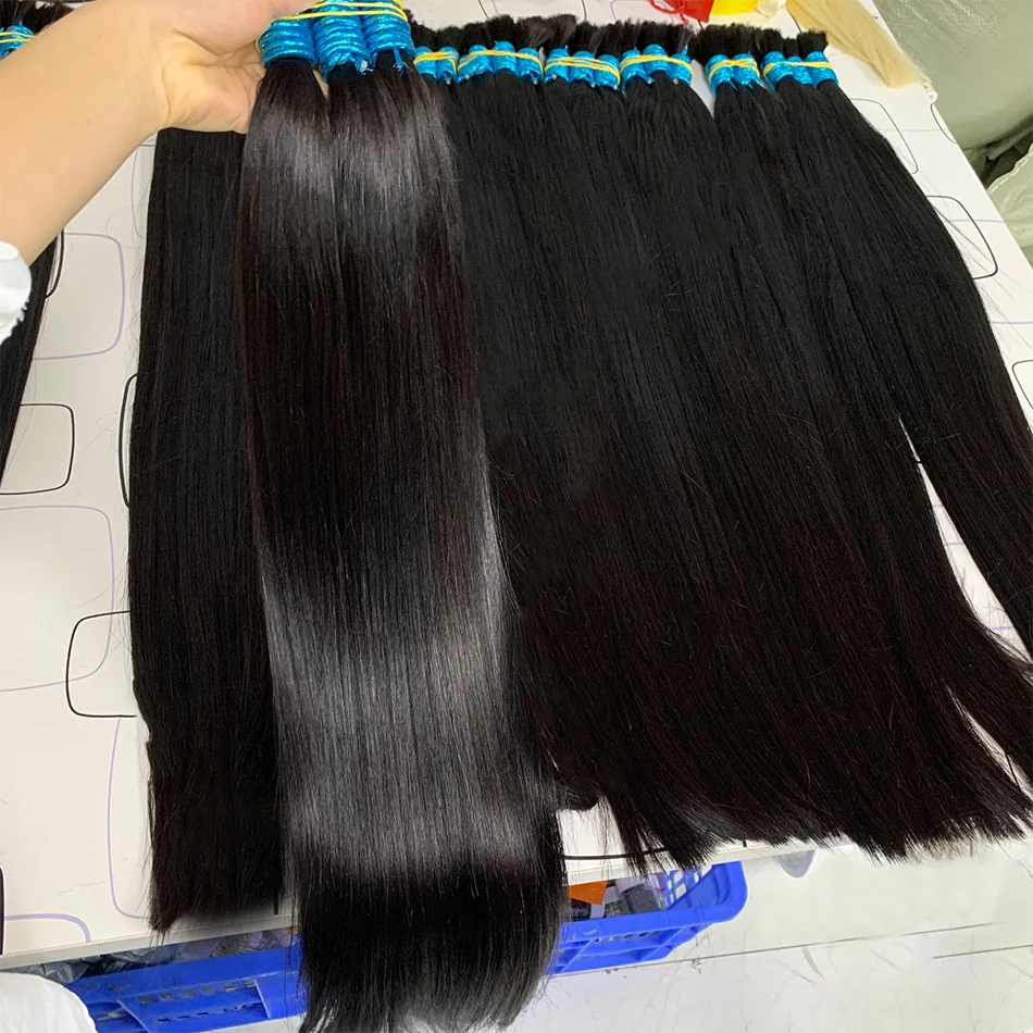 Пучки человеческих волос, прямые 18-30 дюймов, плетение волос, 100% наращивание человеческих волос, удобные натуральные черные косички из человеческих волос