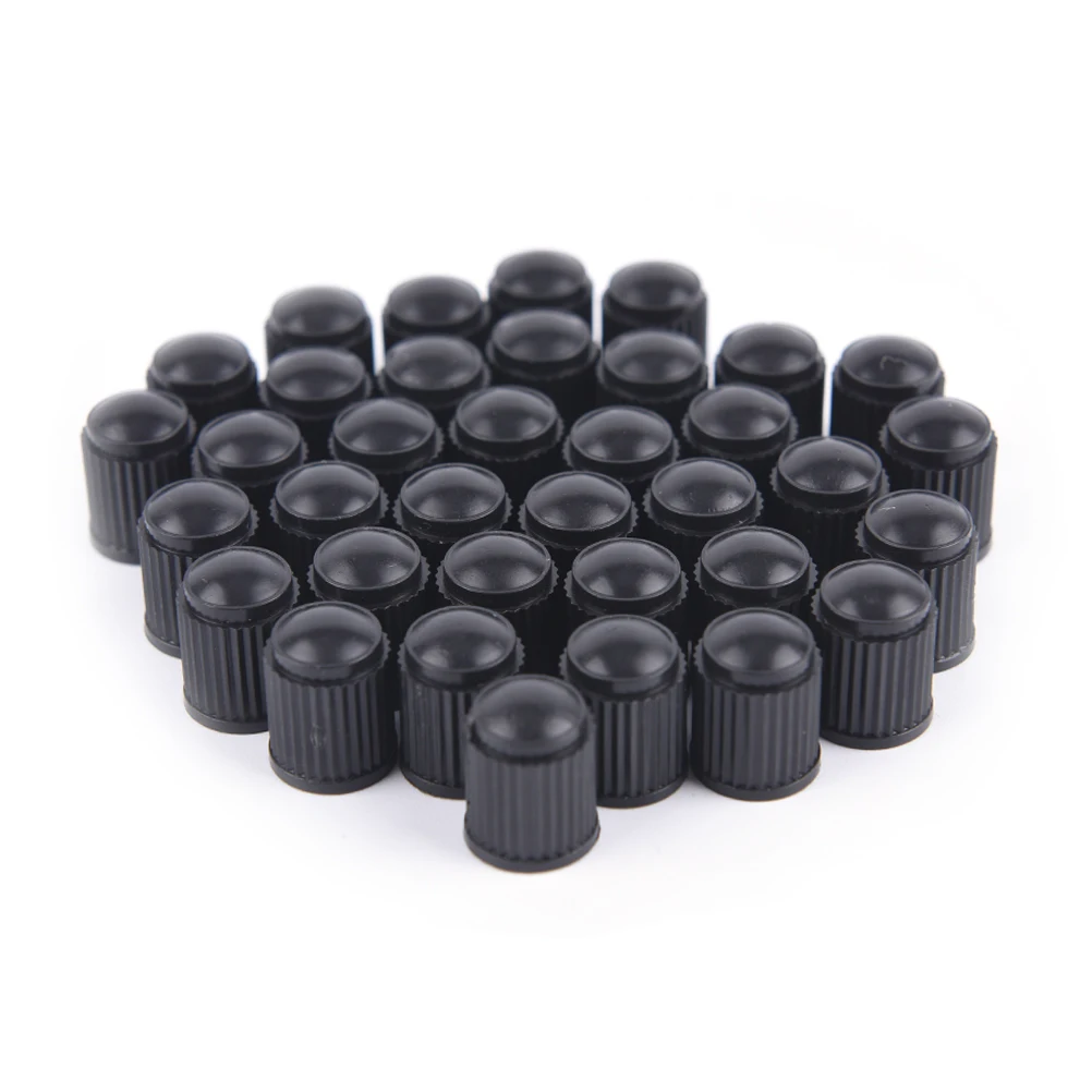 AliExpress 〔CC33〕100pcs/lot Black Plastic Tire Valve Caps Dust Covers for Car & Bike Bicycle Wheels