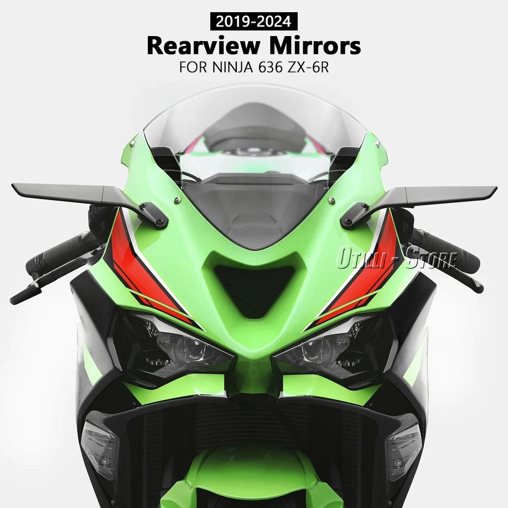 Motorcycle Accessories Mirror Blue Anti-glare Wind Wing Rotating Rearview Mirror Kit For Kawasaki NINJA 636 ZX-6R ZX 6R ZX6R