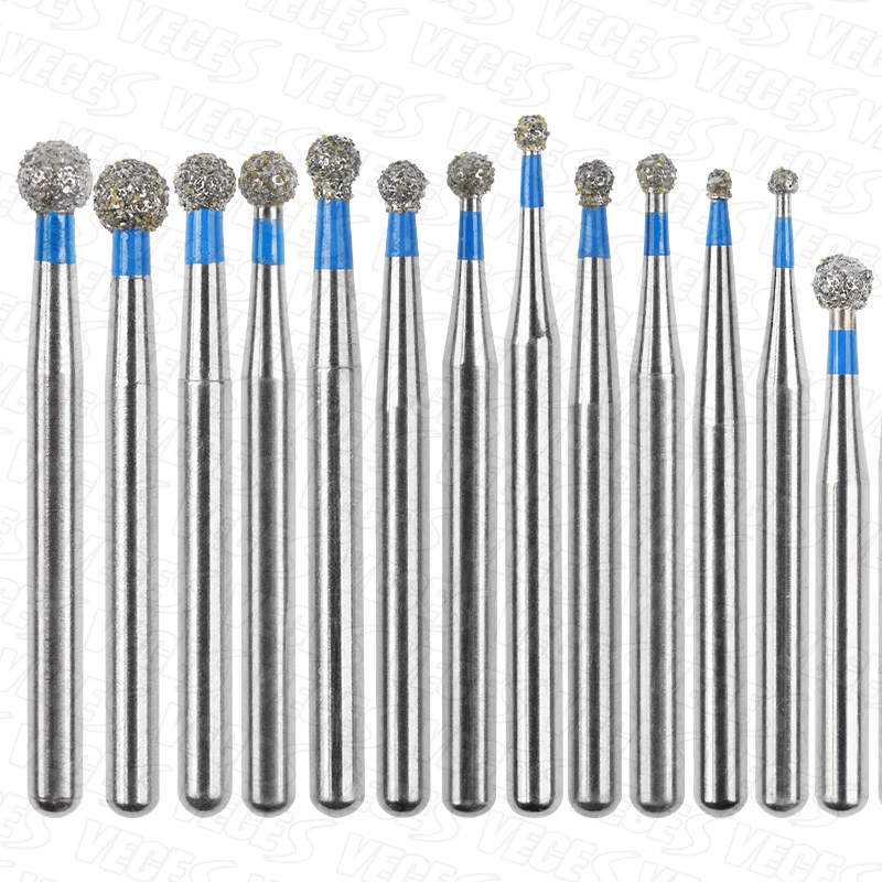 10pcs/set Dental Diamond Burs BR Series For High Speed Drill Bits Set FG Dental Grinding Dental Polishing Burs 1.6mm Shank