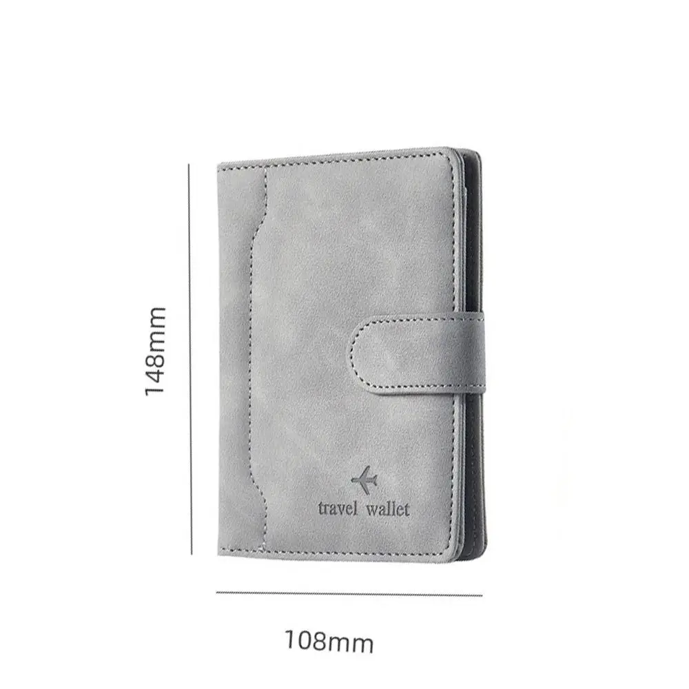 Couro RFID passaporte titular, portátil, ultra-fino, impermeável RFID carteira, multi-função passaporte saco