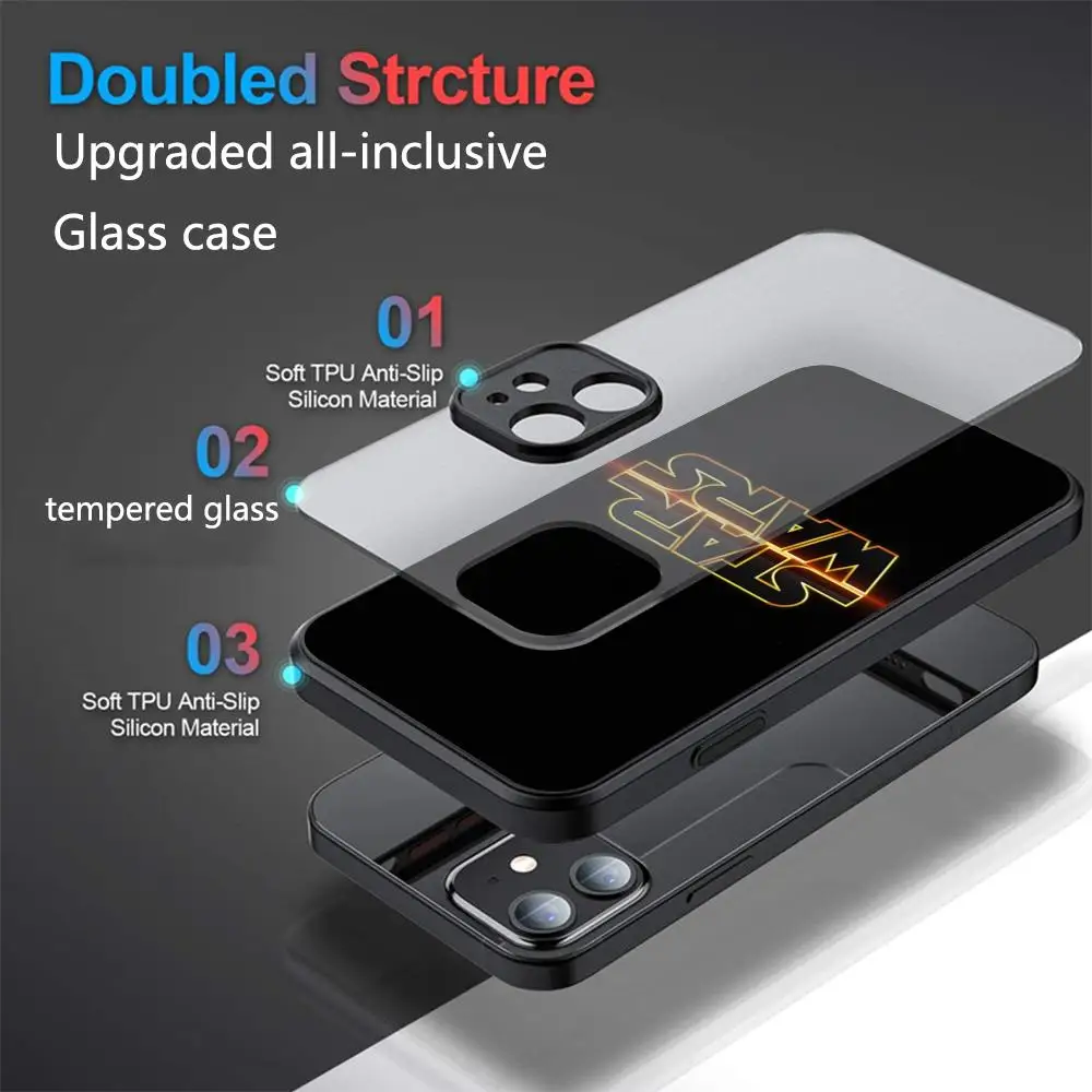 HD Luxury Stars W-Wars Case for iPhone 17 Pro Max 13 Pro 16 11 XR 15 Plus XS 14 12 X Air Back Phone Cover Glass phone case - view 6