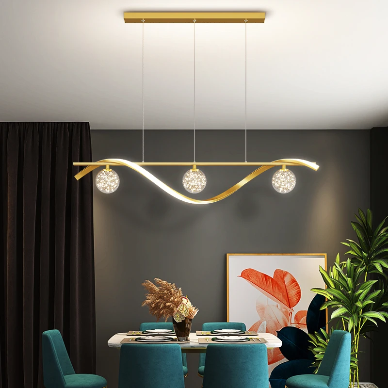 

Restaurant Led Pendant Lamp Dimming Coffee Bar Table Kitchen Island Ceiling Chandelier Home Decoration Inddor Lighting Lamps