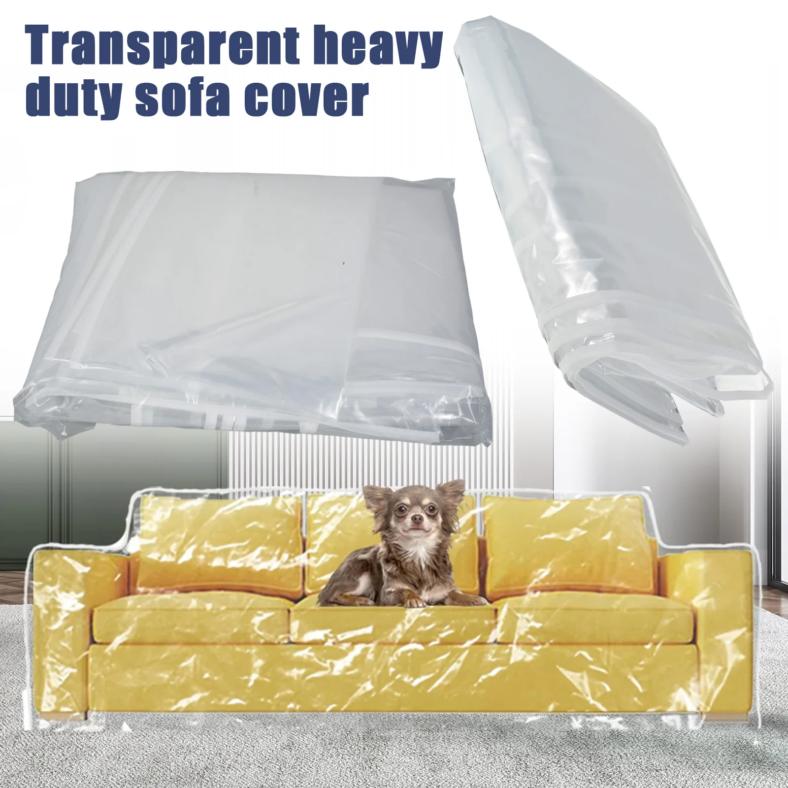 Clear Thicker Couch Cover for Pets Cat Scratch Sofa Cover Protection Against Cat Dog Clawing Waterproof Plastic Shield Covers