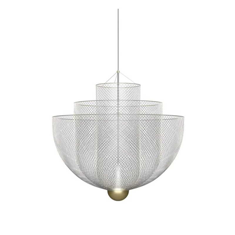 

Люстра для столовой из железа с полым решетчатым узором, дизайнерская лампа для гостиной, винтажная лампа в стиле Дзен для демонстрационной комнаты