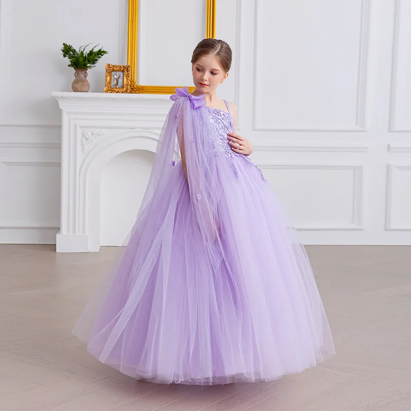White Dresses For Girls Wedding Bridesmaid Dress Teenage Girls White Elegant Evening Party Formal Piano Performance Ball Gown