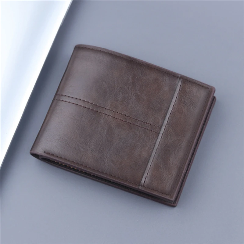 New Short Men Wallets Slim Card Holder Male Purses Luxury PU Leather Coin Pocket High Quality Small Men's Wallet