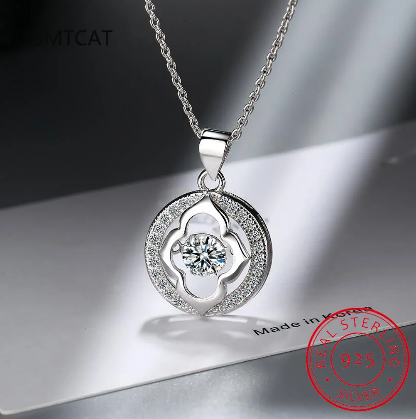 Moissanite Necklace Halo Pendant 0.5ct 925 Sterling Silver D VVS1 Lab Diamond Necklace Colar de Prata for Women Party Gift