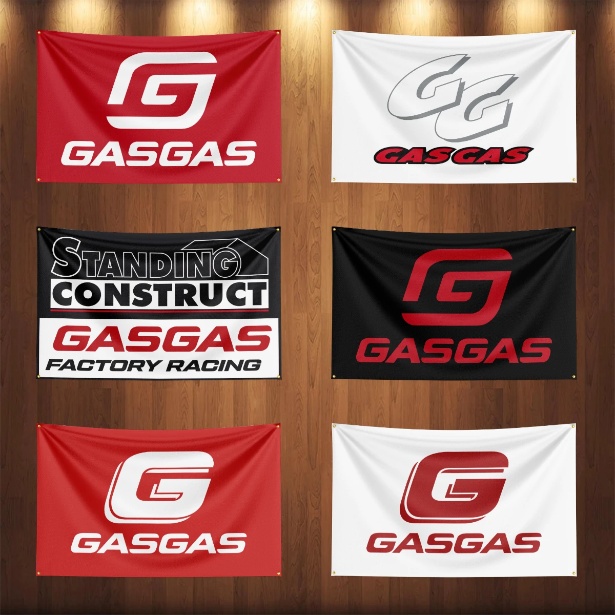 3x5 Ft Retro G-GASGAS Motorcycles Flag Polyester Printed Motorcycle Flags for Room Garage Decor