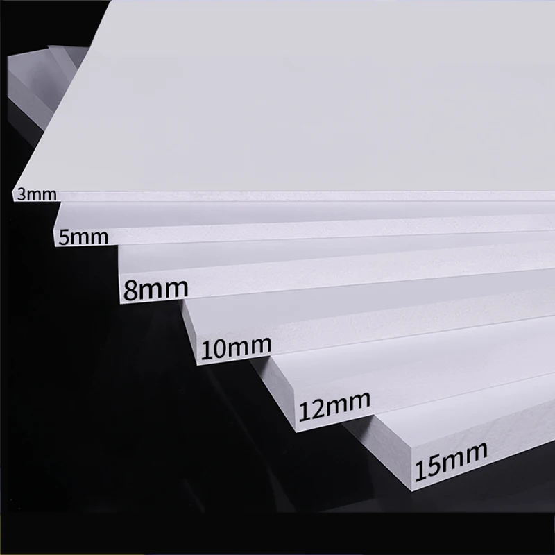 

White PVC Foam Board Thickness 3mm 5mm 8mm 10mm 12mm 15mm Handmade Model making material plastic flat Board DIY Model Part