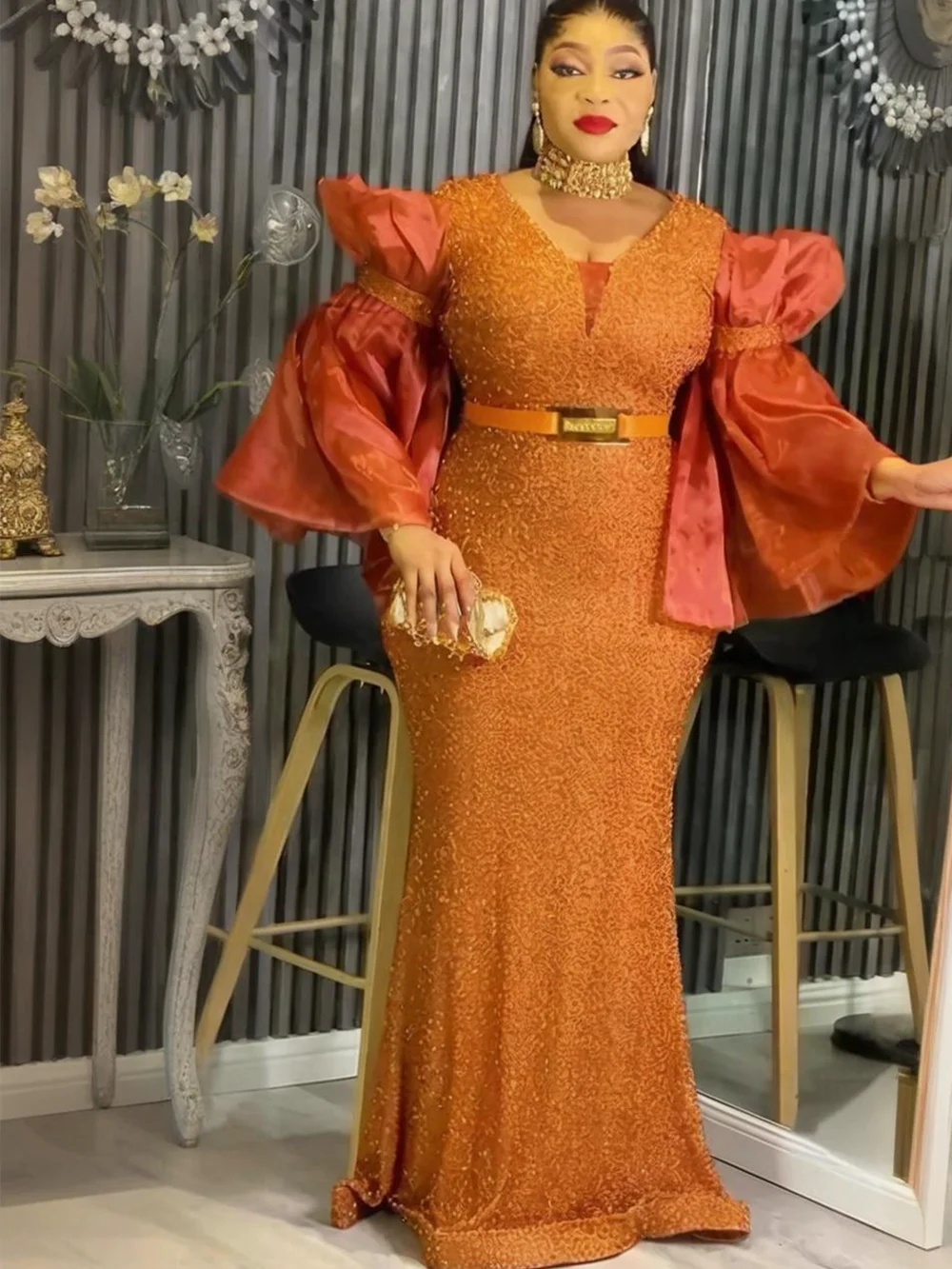 

Plus Size African Party Dresses for Women 2025 New Fashion Dashiki Ankara Sequin Wedding Gowns Elegant Turkey Muslim Maxi Dress