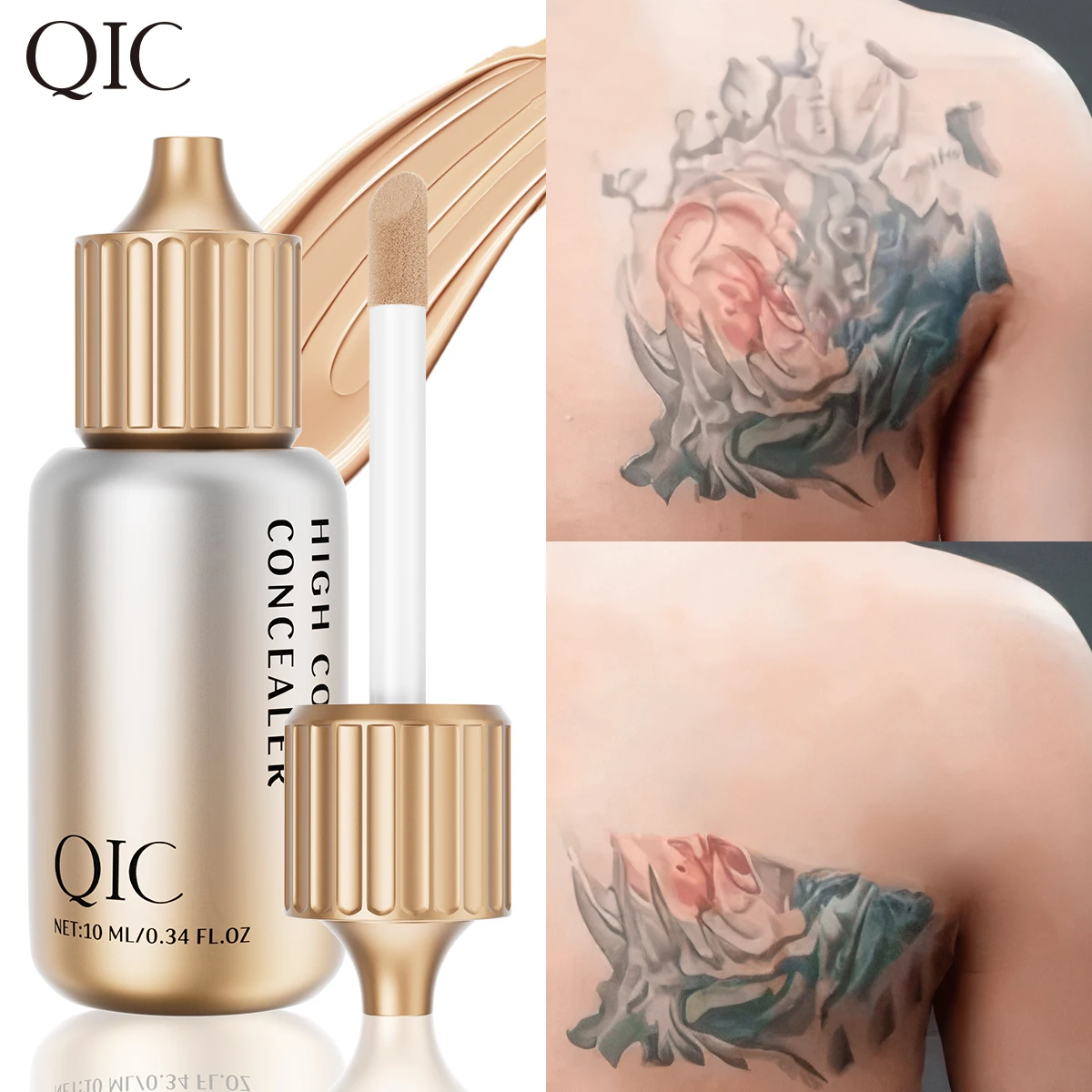 QIC Seamless Concealer Moisturizing Brightens and Covers Dark Circles and Tear Grooves Without Wrinkles