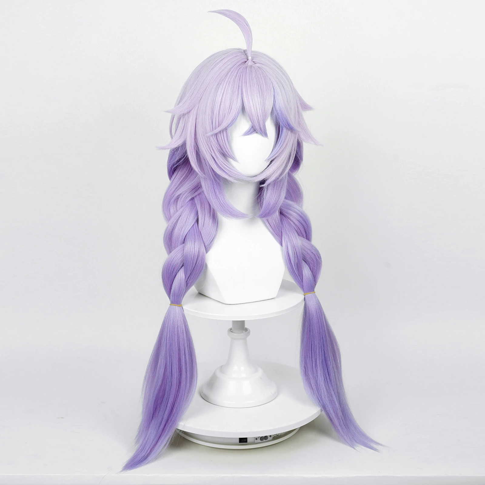 RANYU Honkai Star Rail Bailu Wig Long Synthetic Straight Ombre Purple Gradient Game Cosplay Hair Wig for Party Comic Con