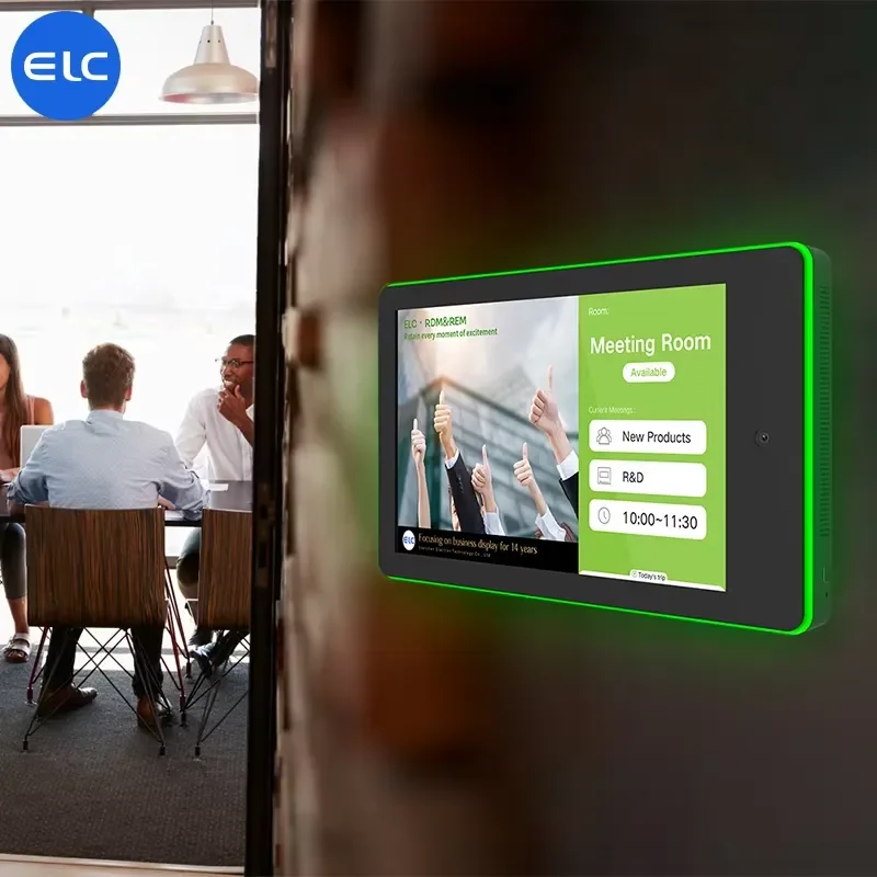 BOLRZO ELC Wall Mounted Android POE Tablet Touch Screen 10.1 Conference Room Tablet Surround Light Emitting Diode Light