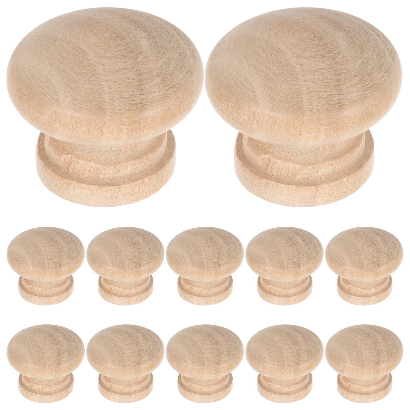 

12Pcs Wooden Cabinet Knobs Unique Mushroom Shape Drawer Pulls Retro Wood Handles for Dressers Kitchen Cabinets